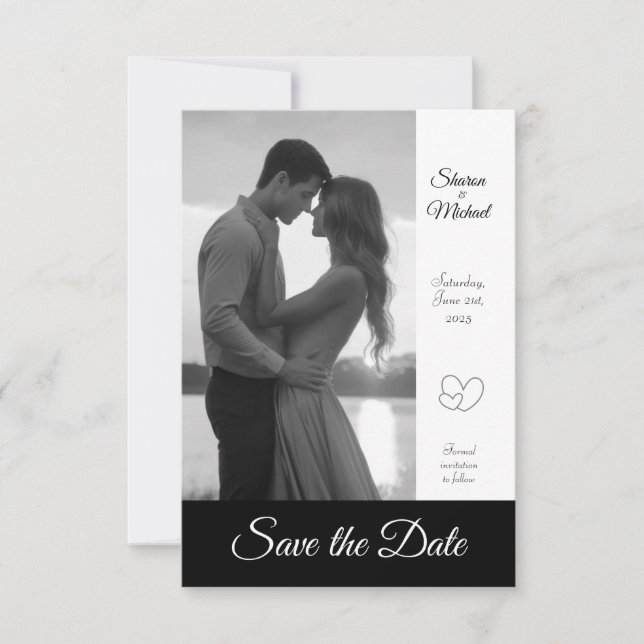 8,9 cm x 12,7 cm Save the Date flache Karte (Vorderseite)
