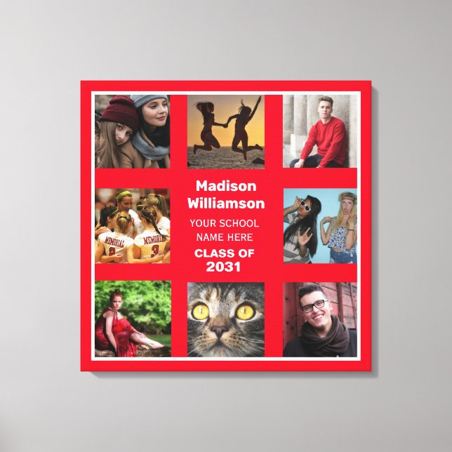 8 Abschluss-Klasse für Fotocollage Leinwanddruck (Vorderseite)