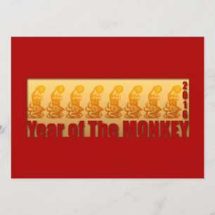 8 Affen für Neujahrsfest-Einladung 2016 Einladung