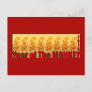 8 Affen für Neujahrsfest-Postkarte 2016 Feiertagspostkarte