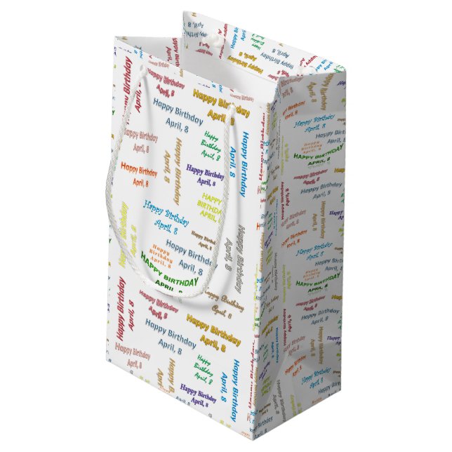 8. April Kleine Geschenktüte (Rückseite Schrägansicht)