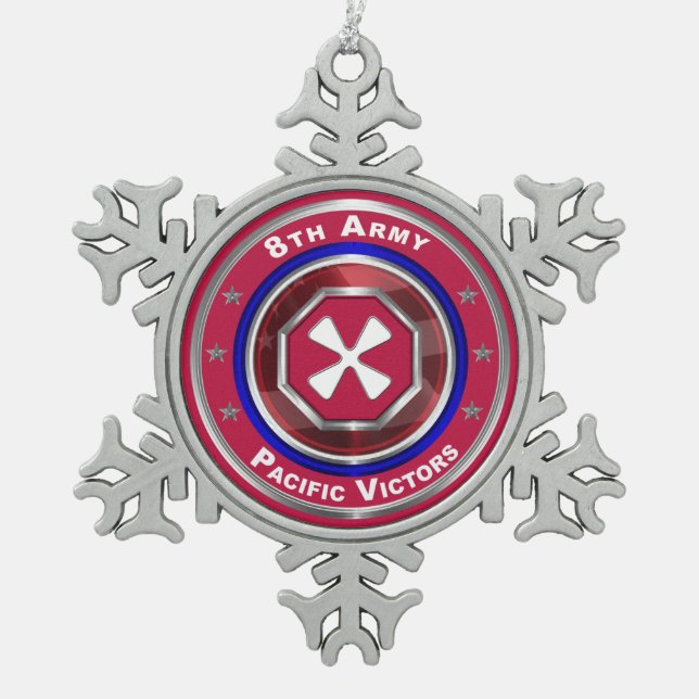 8. Armee individueller Keepake Schneeflocken Zinn-Ornament (Vorderseite)