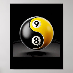 8 Ball 9 Ball Pool Billard Player Poster