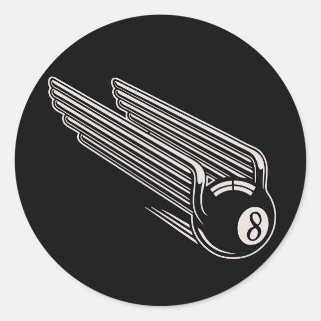 8-Ball - Aero Wings Runder Aufkleber (Vorderseite)