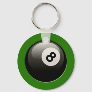 8 BALL AUF GRÜNEN HINTERGRUND SCHLÜSSELANHÄNGER