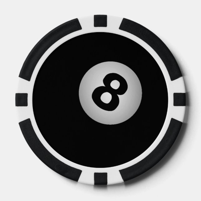 8-BALL-Billard-Poker Pokerchips (Vorderseite)