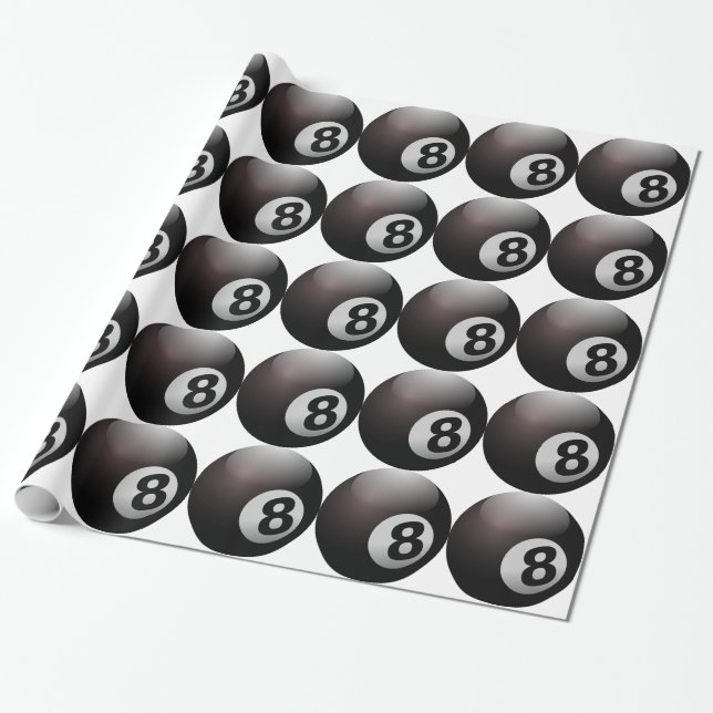 8 Ball Billiard Pool Geschenkpapier (Ungerollt)