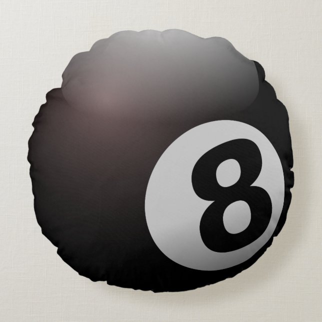 8 Ball Billiard Pool Rundes Kissen (Vorderseite)