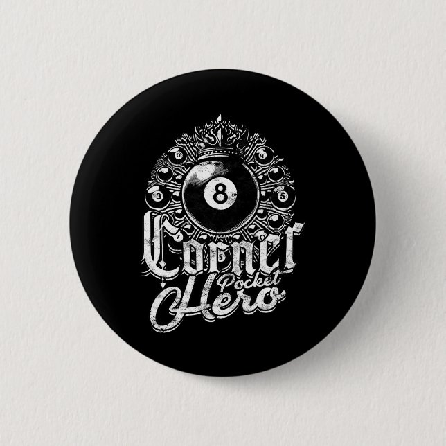 8-Ball Billiards Ecke Pocket Hero Button (Vorderseite)