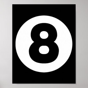 8 Ball Billiards Lazy Halloween Kostüm Funny Magi Poster