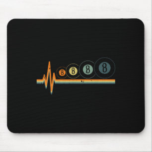 8 Ball Billiards Retro Herzschlag Sportpool Snoo Mousepad