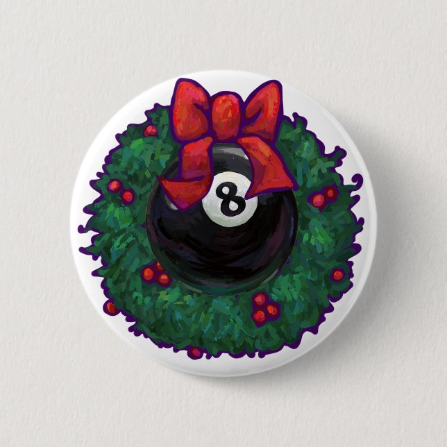 8 Ball Christmas Button (Vorderseite)