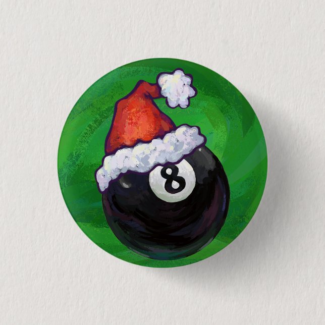 8 Ball Christmas Green Button (Vorderseite)
