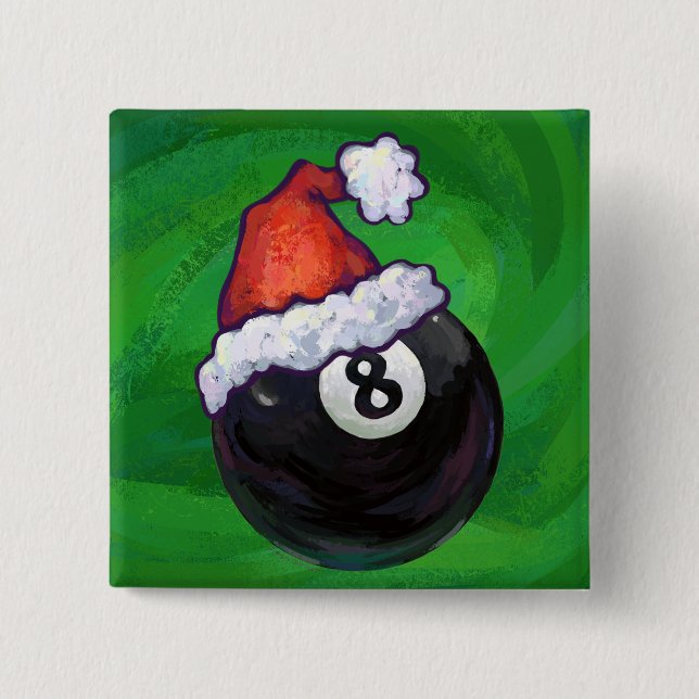 8 Ball Christmas Green Button (Vorderseite)