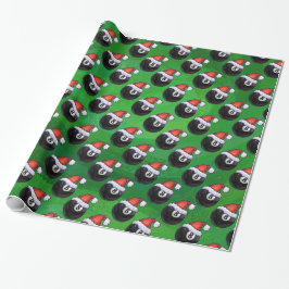 8 Ball Christmas Green Geschenkpapier