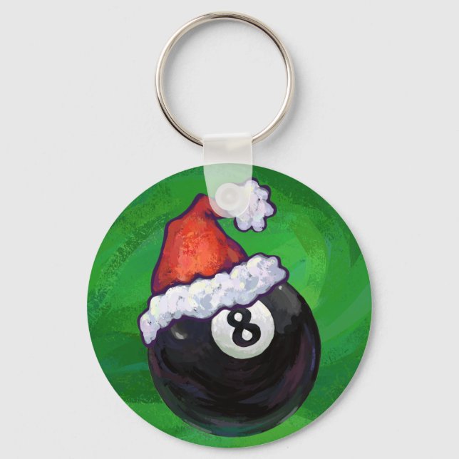 8 Ball Christmas Green Schlüsselanhänger (Vorderseite)