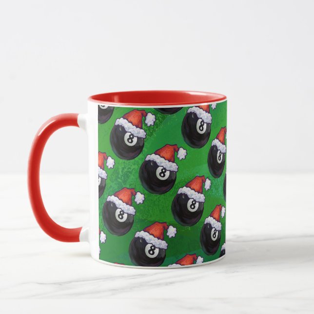 8 Ball Christmas Green Tasse (Links)