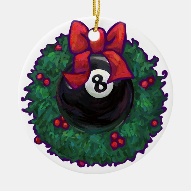 8 Ball Christmas Keramik Ornament (Vorne)