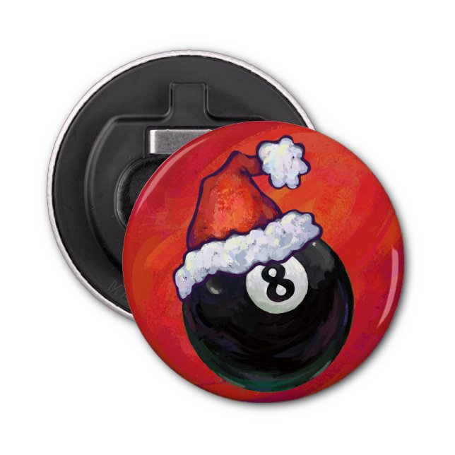 8 Ball Christmas Red Hat Flaschenöffner (Vorderseite)