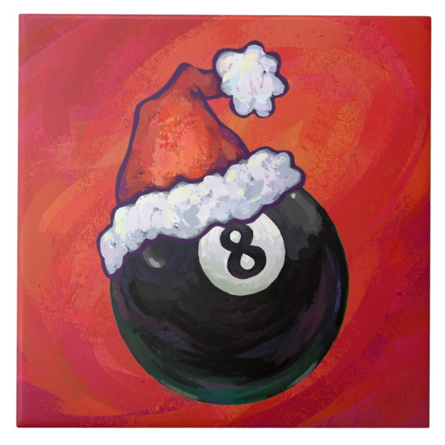 8 Ball Christmas Red Hat Fliese (Vorderseite)