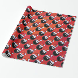 8 Ball Christmas Red Hat Geschenkpapier