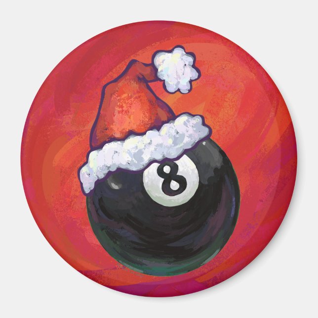 8 Ball Christmas Red Hat Magnet (Vorne)