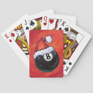 8 Ball Christmas Red Hat Spielkarten