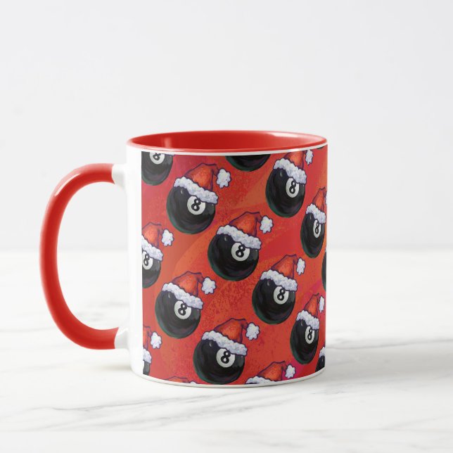 8 Ball Christmas Red Hat Tasse (Links)