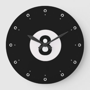 8-Ball-Design-Wandleuchte Große Wanduhr