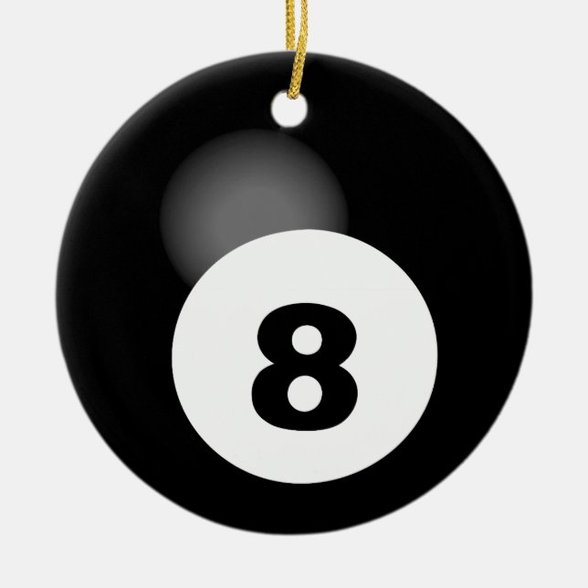 8 Ball, doppelseitige Ornament-Runde Keramik Ornament (Vorne)