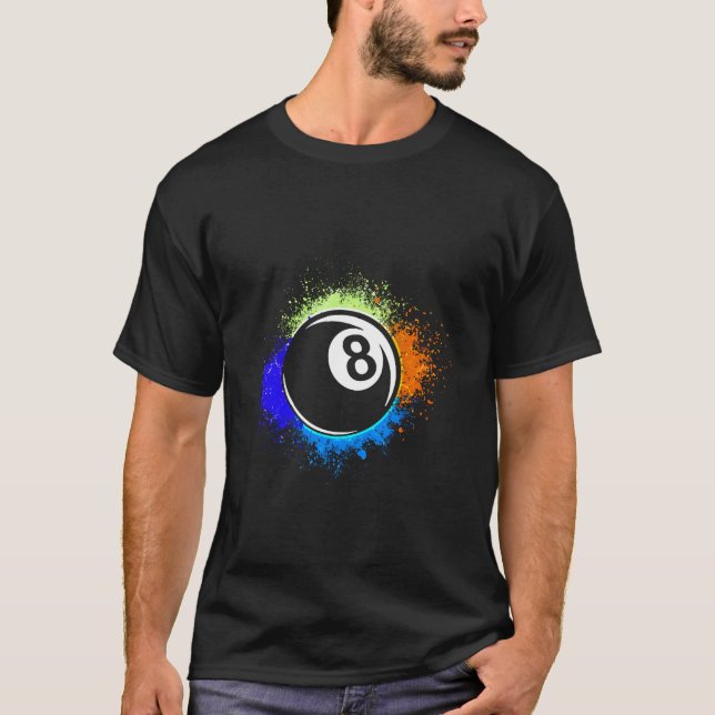 8-Ball Eight-Ball Pool Billiards Snooker T-Shirt (Vorderseite)