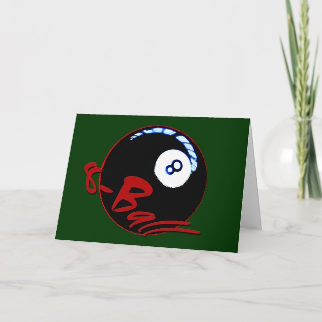 8-Ball-Geschenke und Grüße Karte (Vorderseite)