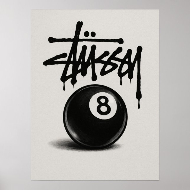 8 Ball Graffiti Vertikales Poster (Vorne)