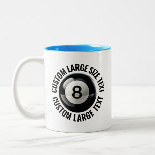 8 Ball & Großer Text HELLBLAU 325ml Custom Zweifarbige Tasse