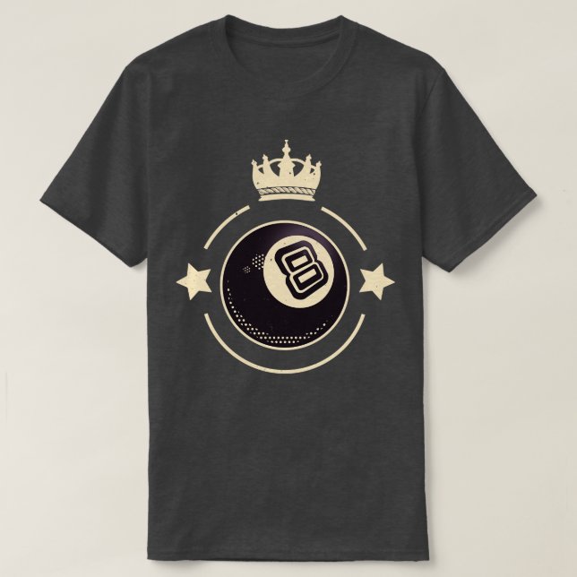 8 Ball King Billiards Retro Snooker T-Shirt (Design vorne)