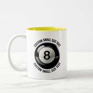 8 Ball & Kleiner Text GELB 325ml Custom Zweifarbige Tasse