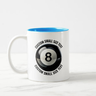 8 Ball & Kleiner Text HELLBLAU 325ml Custom Zweifarbige Tasse