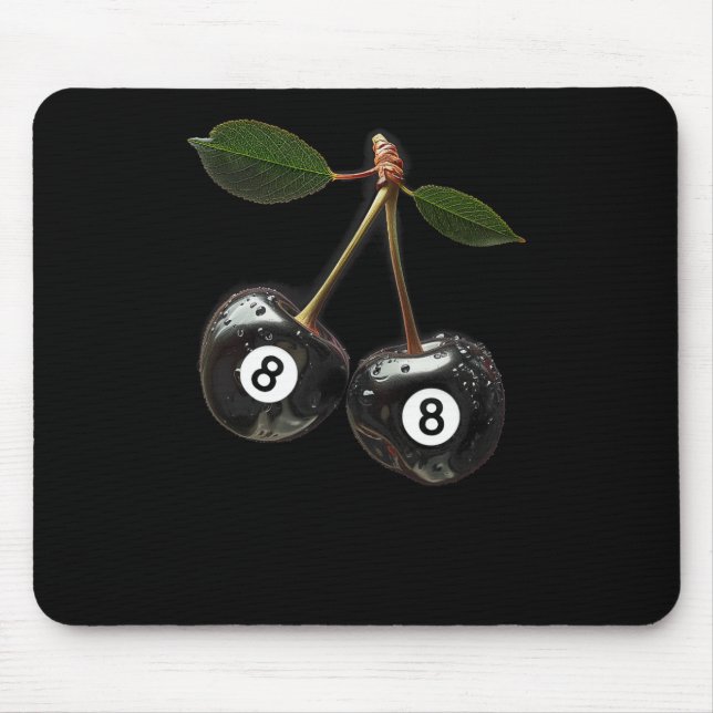 8 Ball Pool Billard Player Cherries Mousepad (Vorne)