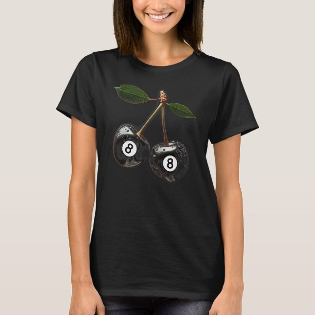 8 Ball Pool Billard Player Cherries T-Shirt (Vorderseite)