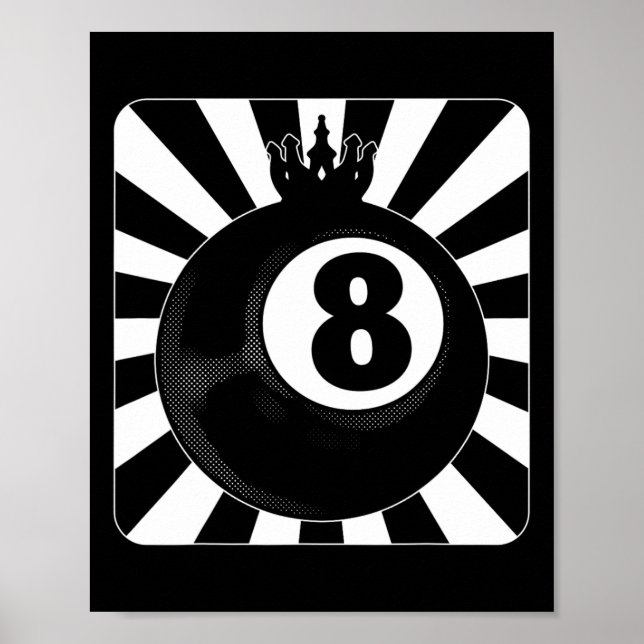 8 Ball Pool Billiard Player Poster (Vorne)