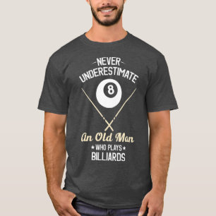 8 Ball Pool Funny Billiard Player Lover Vater T-Shirt