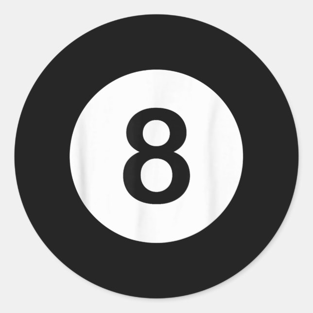 8 Ball Pool Hall T-Shirts, Shark Lover Geschenk Runder Aufkleber (Vorderseite)