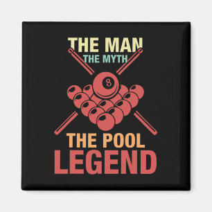 8 Ball-Pool-Player Der Mann, der Mythos des Pools Magnet