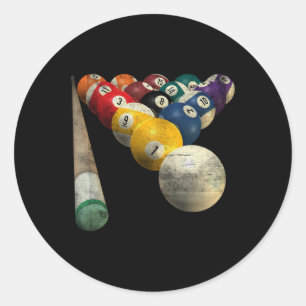 8-Ball Pool Team Bar League Billard Men Women Gr Runder Aufkleber
