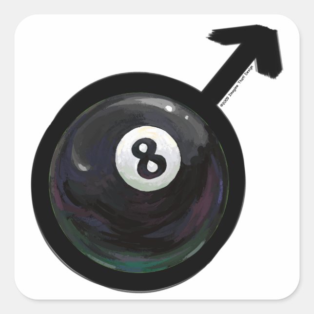 8 Ball Quadratischer Aufkleber (Vorderseite)