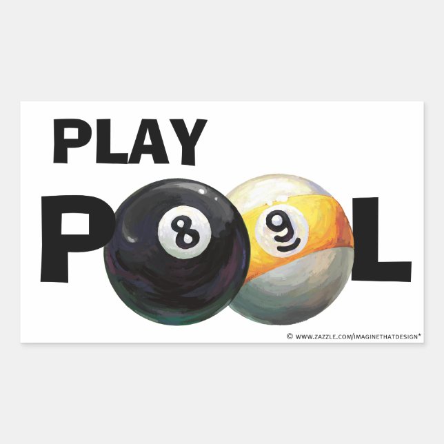 8 Ball Rechteckiger Aufkleber (Vorderseite)