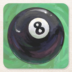 8 Ball Rechteckiger Pappuntersetzer