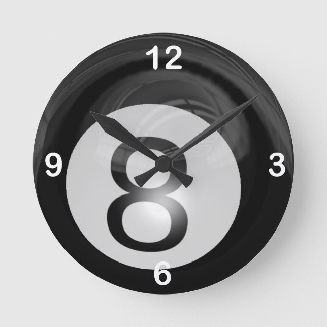 8 Ball Runde Wanduhr (Vorderseite)