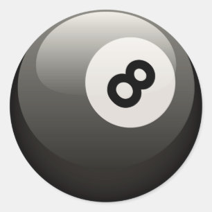8 BALL RUNDER AUFKLEBER