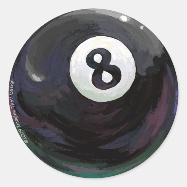 8 Ball Runder Aufkleber (Vorderseite)